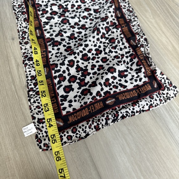 Harley Davidson 100% Silk Scarf Leopard Cheetah Animal Print, 11 X 56 - Picture 6 of 7